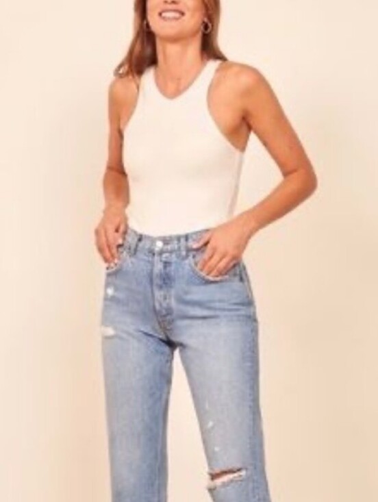 Reformation Tops - Reformation Audri Ribbed Bodysuit